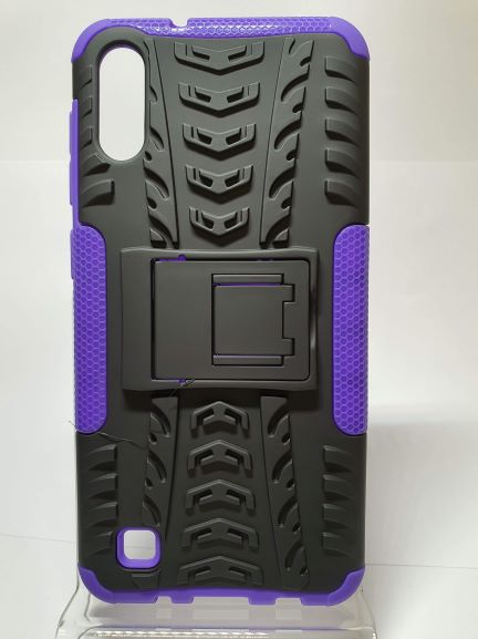 Galaxy A10 Back Case Protective Black purple with stand
