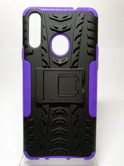 Galaxy A21 Back Case Black/Purple with Kick Stand