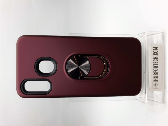 Galaxy A40 Back protective case Burgundy with Long Ring Stent