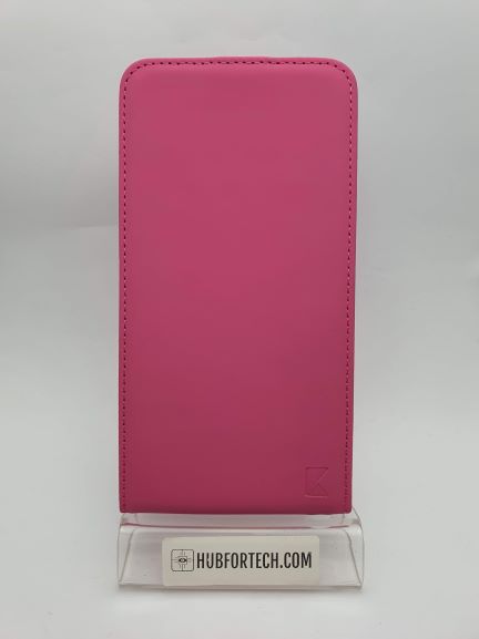 Galaxy Note 4 Flip Plain Pink Case Magnetic