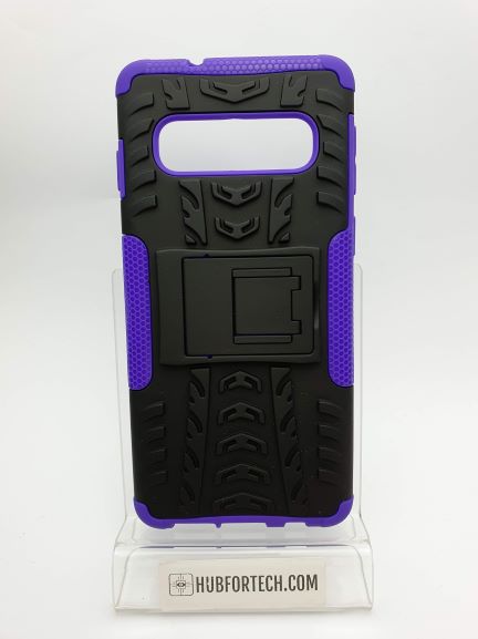 Galaxy S10 Hard Back Case Black/Purple with stand
