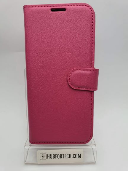 Galaxy S10 Wallet Case Plain Dark Pink