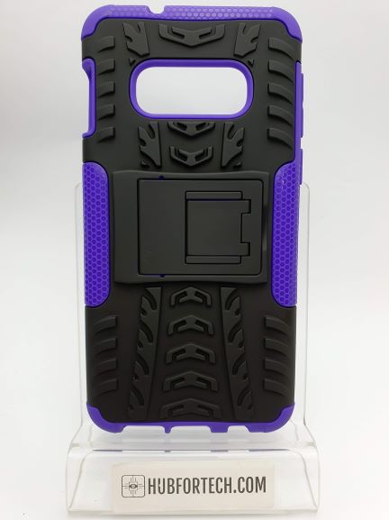 Galaxy S10E Back Case Black/Purple with Stand