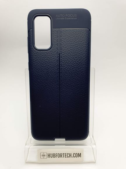 Galaxy S20 Back Case Rubber Leather Texture Dark Blue