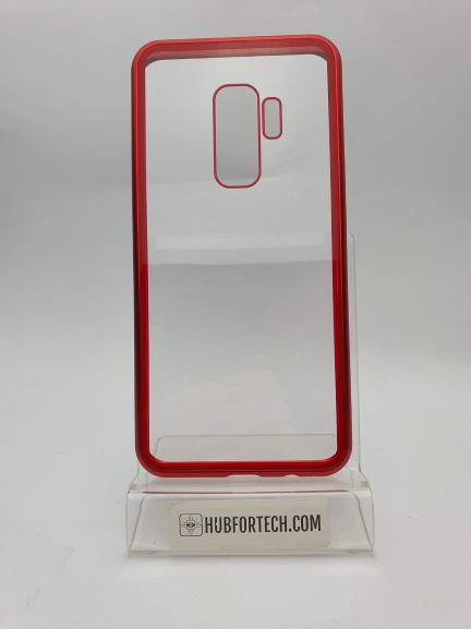 Galaxy S9 Plus Back Case Clear/Red Magnetic