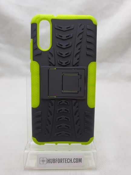 Huawei P20 Back Case Hard Black/Lime Green with stand