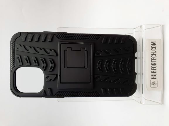 iPhone 12 Mini Back Case Black/Black with Kick Stand