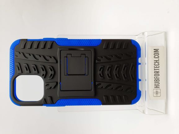 iPhone 12 Mini Back Case Black/Blue with Kick Stand