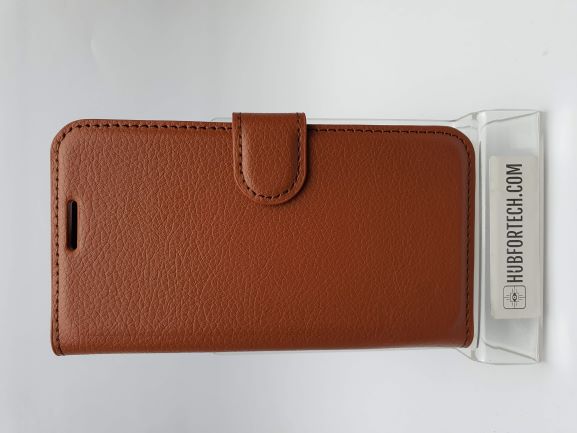 iPhone 12 Mini Wallet Case Plain Brown