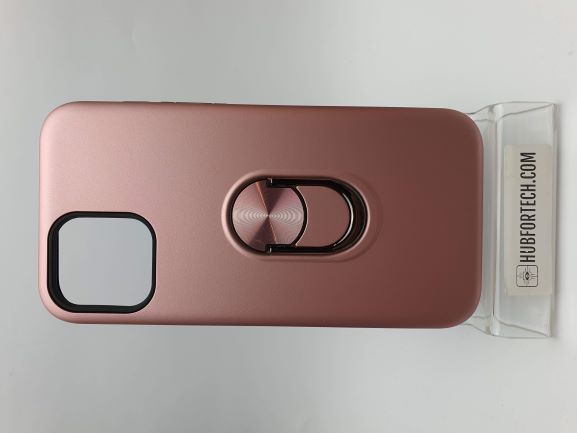 iPhone 12 Pro Max Back Case Rose Gold with Long Ring Stent
