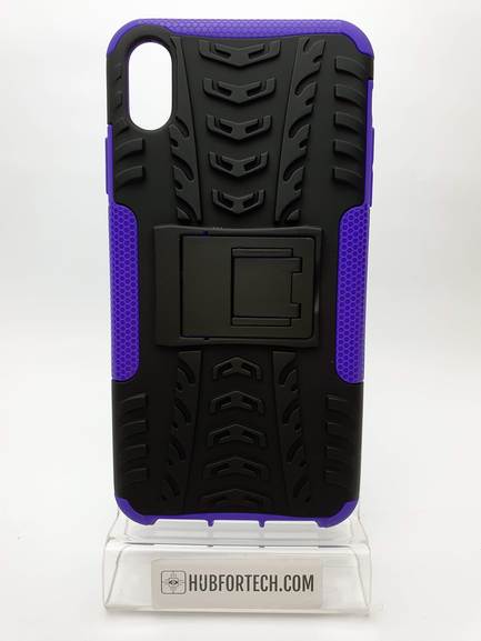 iPhone XS Max Back Case Black/Purple with Stand