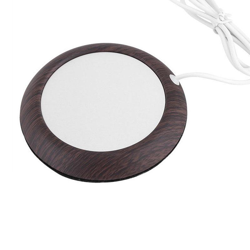 Woodgrain USB Cup Heater Dark Wood