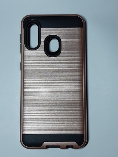 Galaxy A20E Back case rose gold with black accent