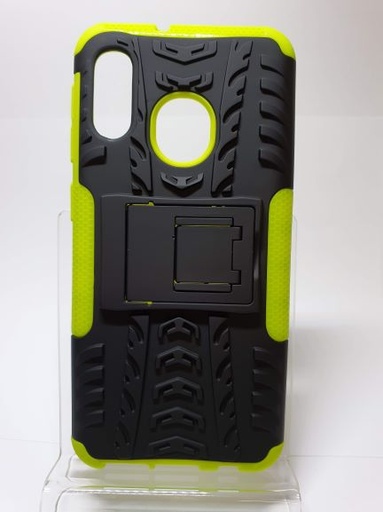 Galaxy A20/A30 Hard Back Black/Lime Green Case with stand