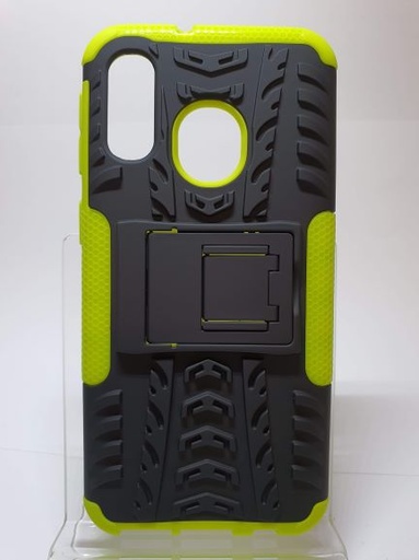 Galaxy A40 Back protective case with stand black/lime green