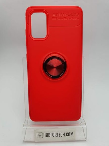Galaxy A41 Back Case Soft Rubber Red with Ring