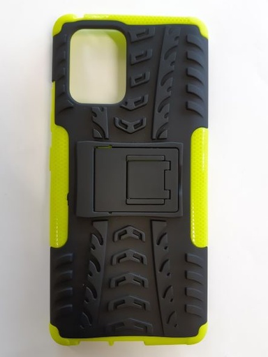 Galaxy S10Lite Back Case Black/Lime Green with kick stand