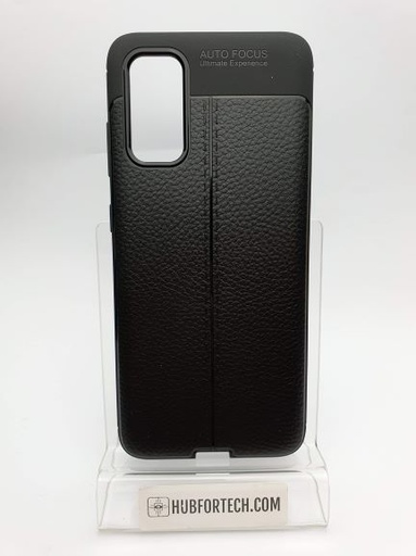 Galaxy S20 Back Case Rubber Leather Texture Black