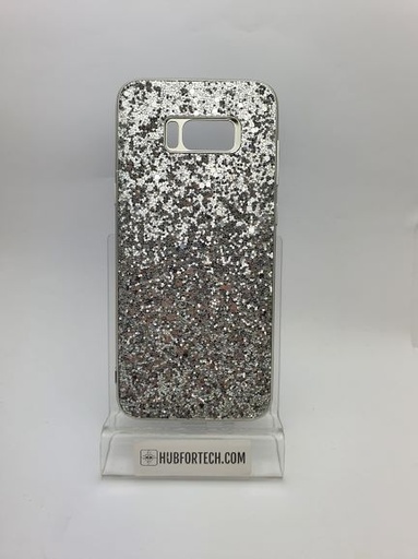 Galaxy S8 Plus Back Case Silver Sparkling