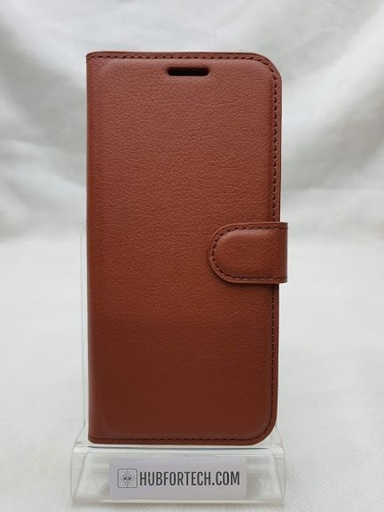 Huawei P20 Lite Wallet Case Plain Brown