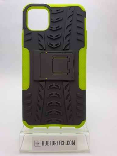 iPhone 11 Pro Max 6.5 Back Case with stand Black/lime green