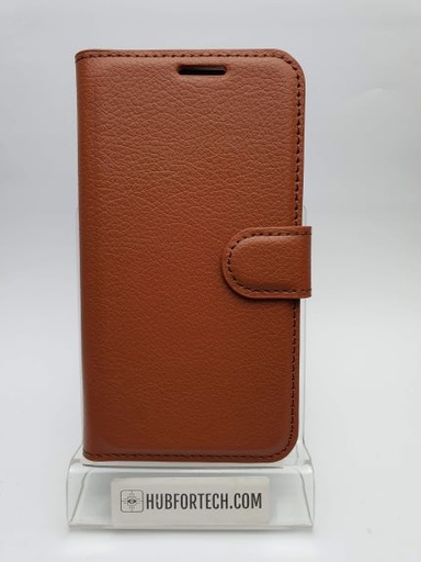 iPhone 12 Mini Wallet Case Plain Brown