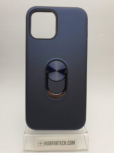 iPhone 12 Pro Max Back Case Dark Blue with Long Ring Stent