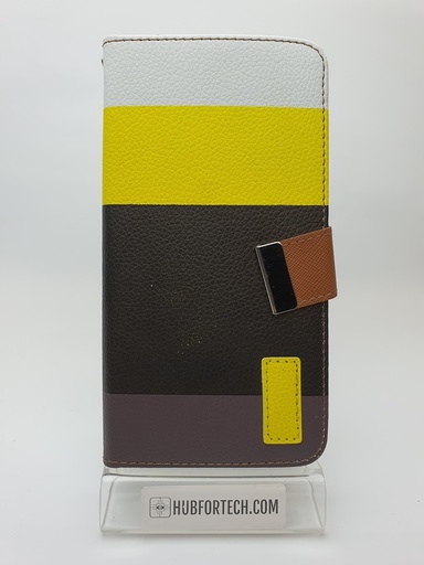 iPhone 6Plus/6SPlus Wallet Case White/Yellow/Black
