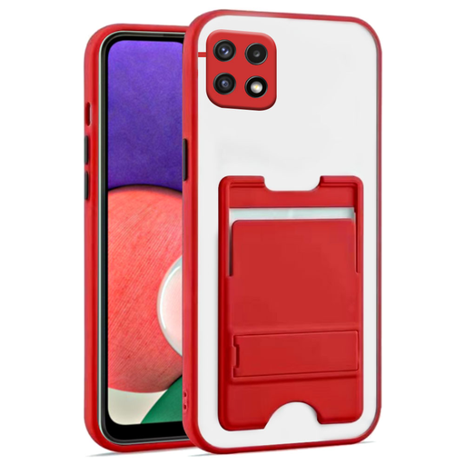 Samsung Galaxy A22 5G Back Case with Wallet Red