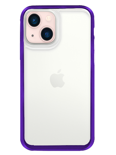 iPhone 15 back case clear with purple side
