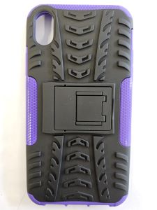 iPhone XR Hard Back Case with Stand Black/Purple